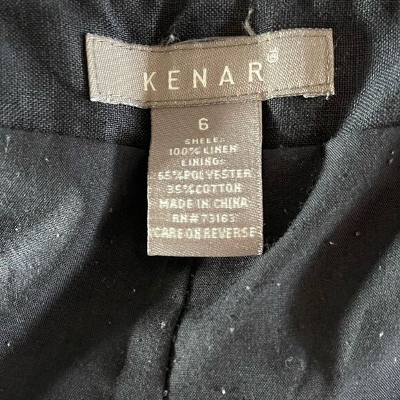 Kenar • 100% Linen Black Wide Leg Pants • SZ 6 - Picture 3 of 8